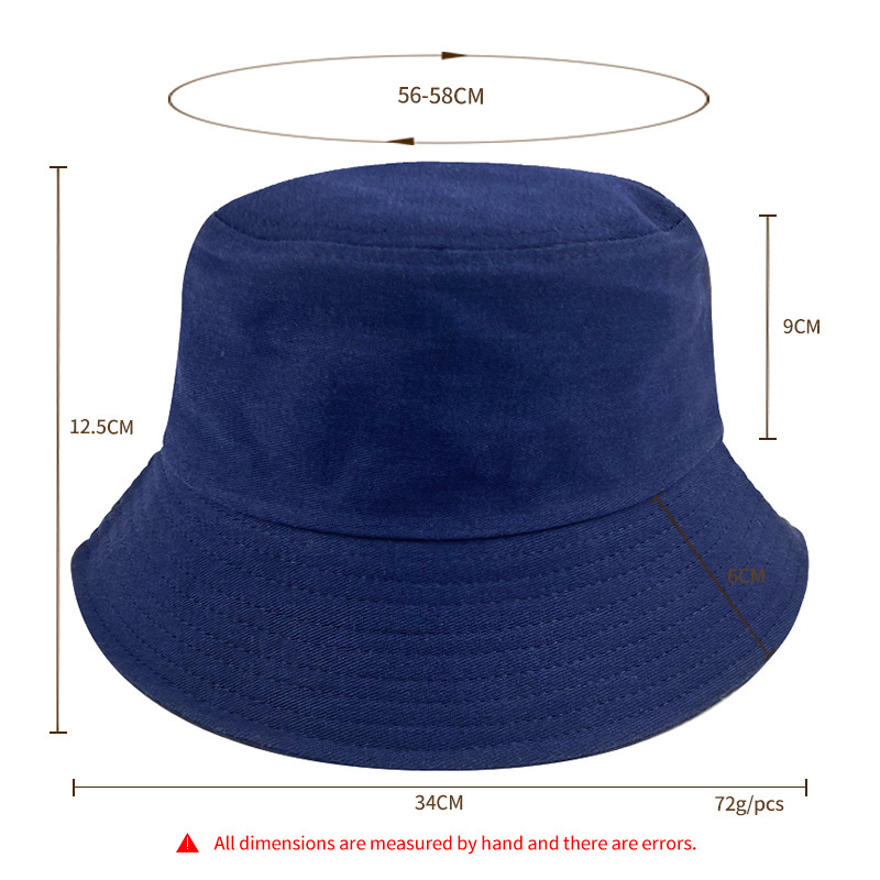 Solid Printed All Cotton Custom Bucket Hats Wholesale Embroidered Logo Wide Brim Blank Fisherman Caps Casual Plain Buckets Hats