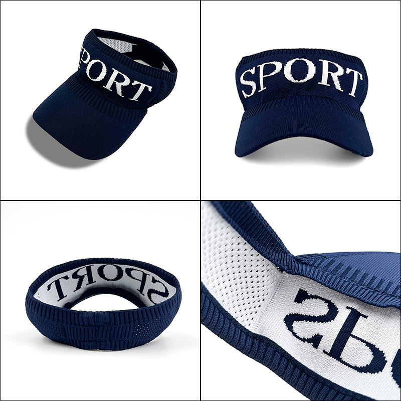 Wholesale Summer UV Sublimation Adjustable Cap for Women Men Letter Sports Visor Hat Tennis Baseball Sun Visor Hats