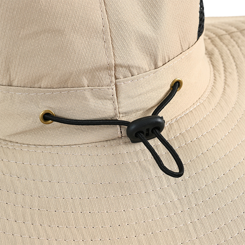 Custom Logo Adjustable Outdoor Hiking Fisherman Hats With String Wide Brim Men Fishing Bucket Hat