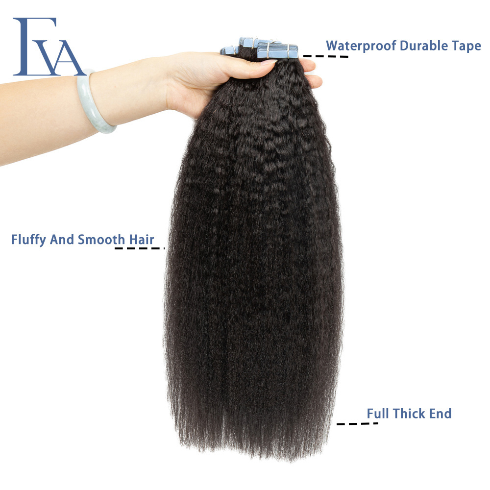 Free Tape Double Drawn 100% Brazilian Human Hair Extensions Kinky Straight Tape Hair Extensions For Black Women