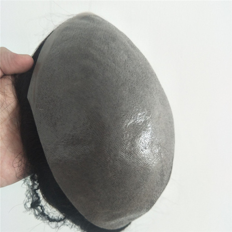 super thin skin human hair men toupee  Stock 0.06mm Men's Wig Hairpiece 100% Indian Remy Hair System Men Human Hair Toupee