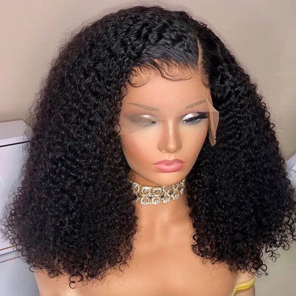 Afro Kinky Curly Short Bob Wig Human Hair Lace Front Brazilian Virgin Hair Cheap Full Lace Human Hair Wig For Black Women Vendor