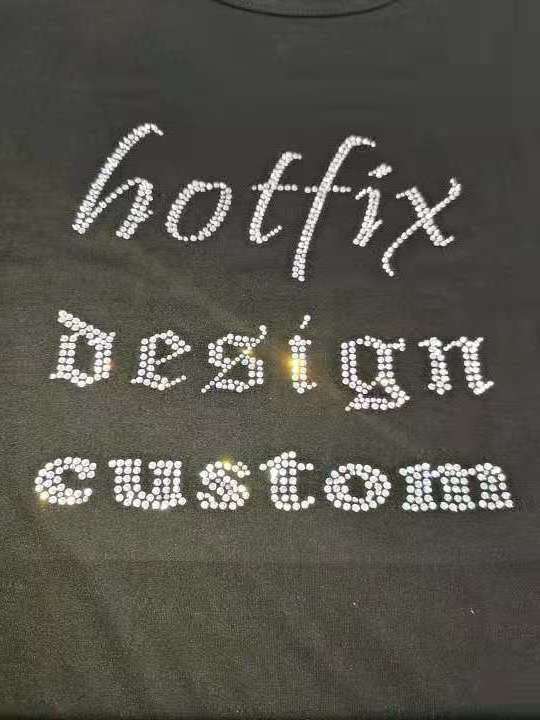 Custom Design  Rhinestones Crystal Color bling rhinestones transfer for  hoodies and t shirts