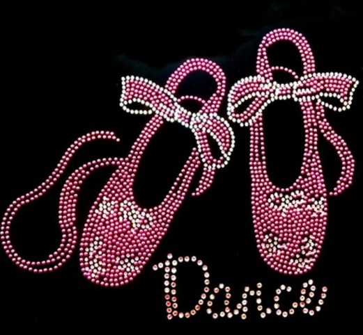 Dance with slippers Motif Hotfix Templates Strass Rhinestone Design