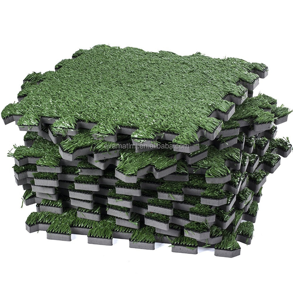 Square Artificial Grass Carpet For Gardens Backyards Outdoor & Indoor Use - Pack Of 9