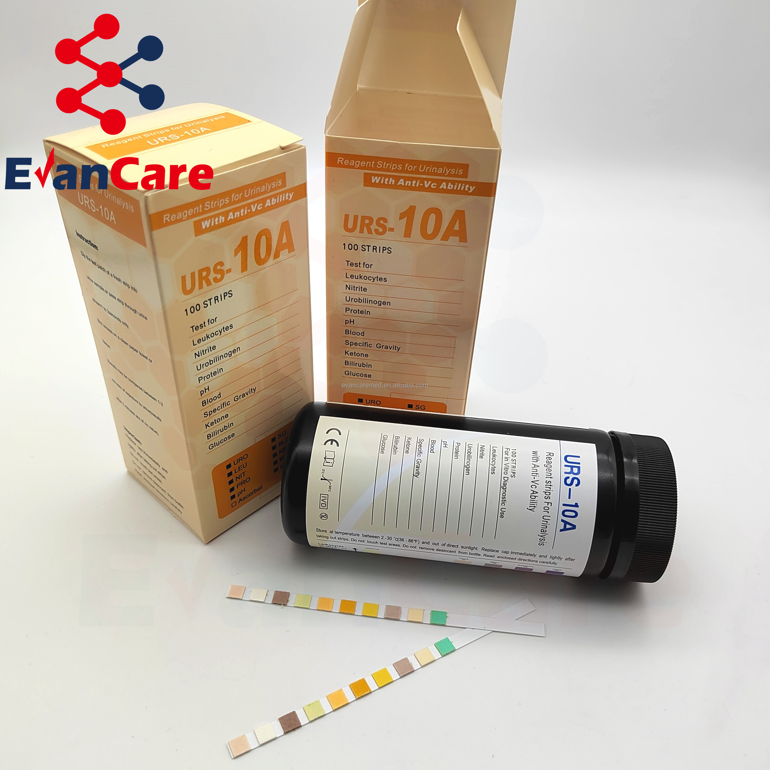 Urinalysis Reagent Urine Test Strip  Urine Test Strip URS-10T Urinalysis Reagent Strips OEM