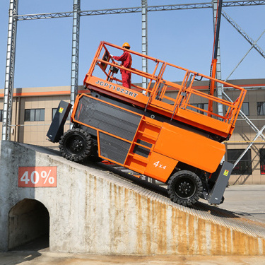 15 M Diesel Self-propelled Scissor Lift JCPT1523RTB Aerial Working Platform with Outriggers