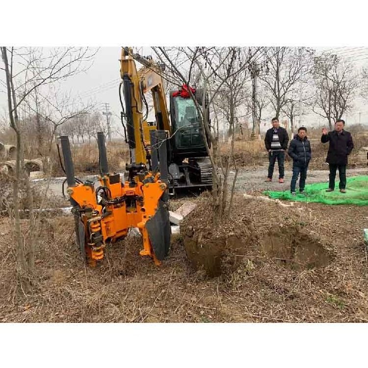 Chinese C60/C100 tree transplanting machine with 4 blade/6 blade for excavator