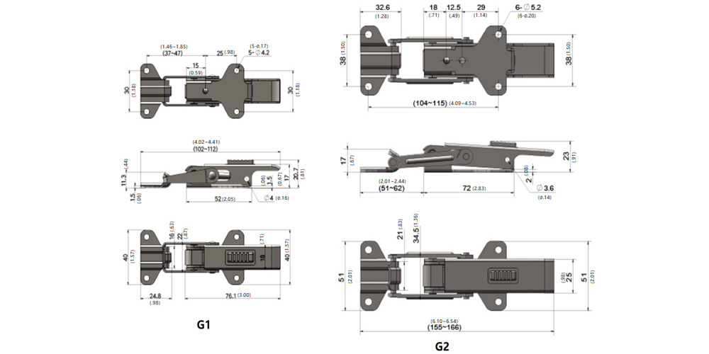 Heavy Duty 304 stainless steel hasp lock Adjustable quick release toggle latch Over Center Draw Latch