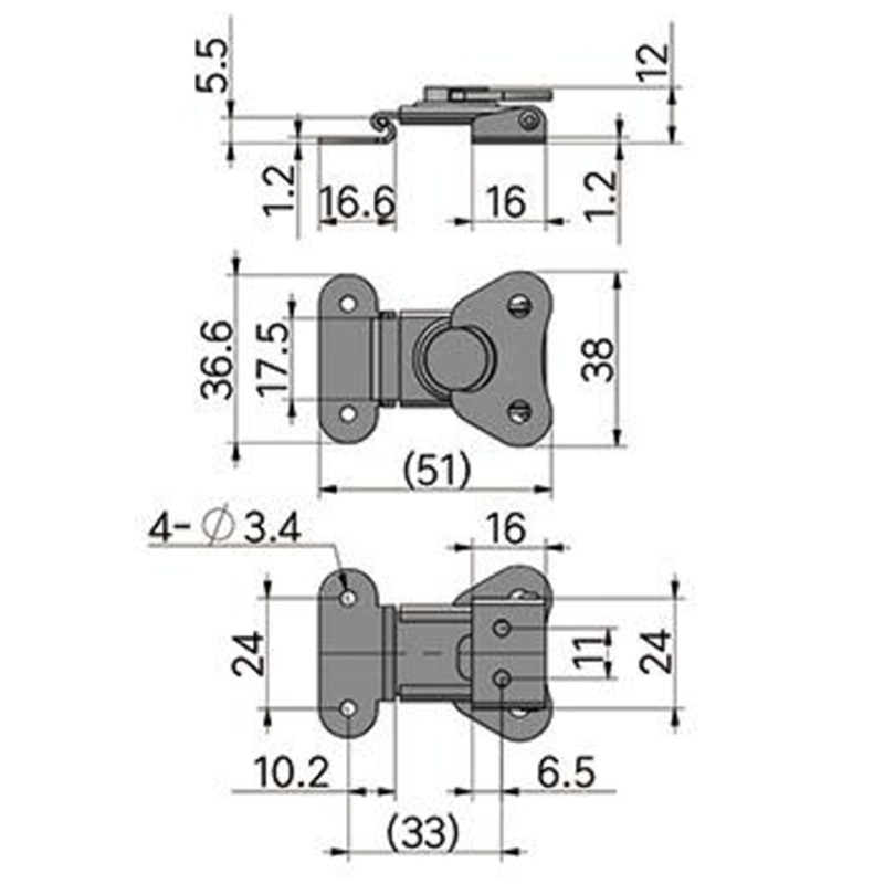 Case Box Metal Silver Suitcase Latches 304 Stainless Steel Twist Latch Keeper Toggle Clamp Butterfly Buckle Latch