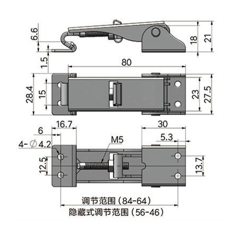 Cabinet Wooden Box Instrument Cases Compression Spring Draw Toggle Latch Nickel-Plated Replacements Lock Toggle Latches Lock