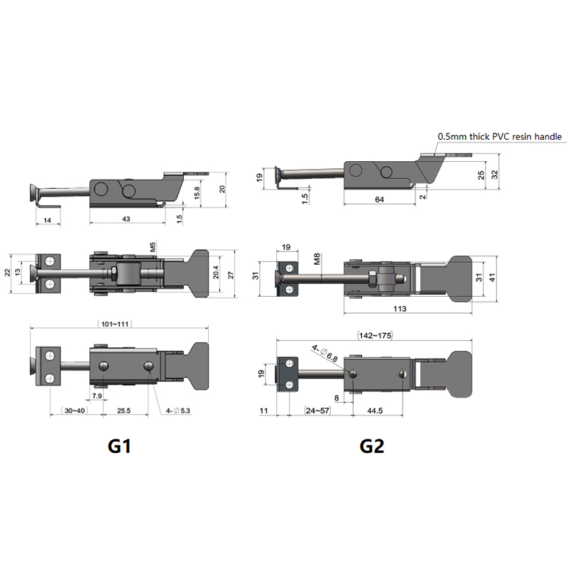 Box iron hasp bolt metal toggle latch clamp heavy duty door hasp trailer sliding hasp quick toggle clamps adjustable lock