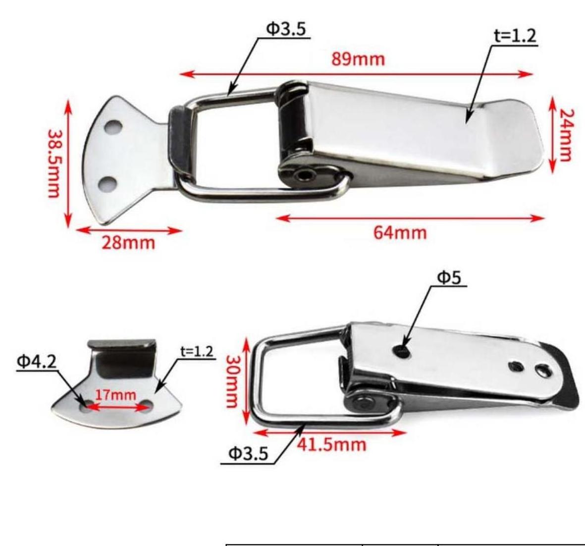 Heavy Duty Adjustable Machinery Draw Latch Stainless Steel Hasp Clamp Toggle Latch