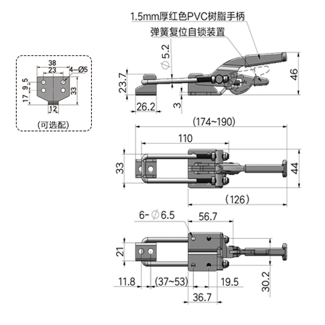 heavy duty door hasp trailer sliding hasp quick release toggle clamp horizontal toggle clamp adjustable Accessories lock