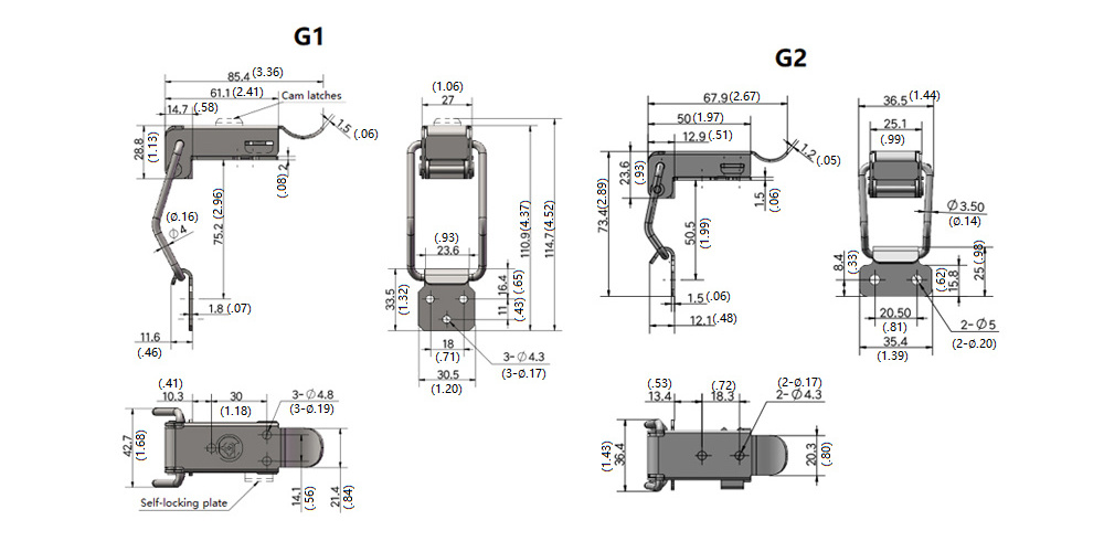 90 Degrees Duck-Mouth Buckle Lock Stainless Steel Loaded Draw Toggle Latch Silver Hasp Latch Catch