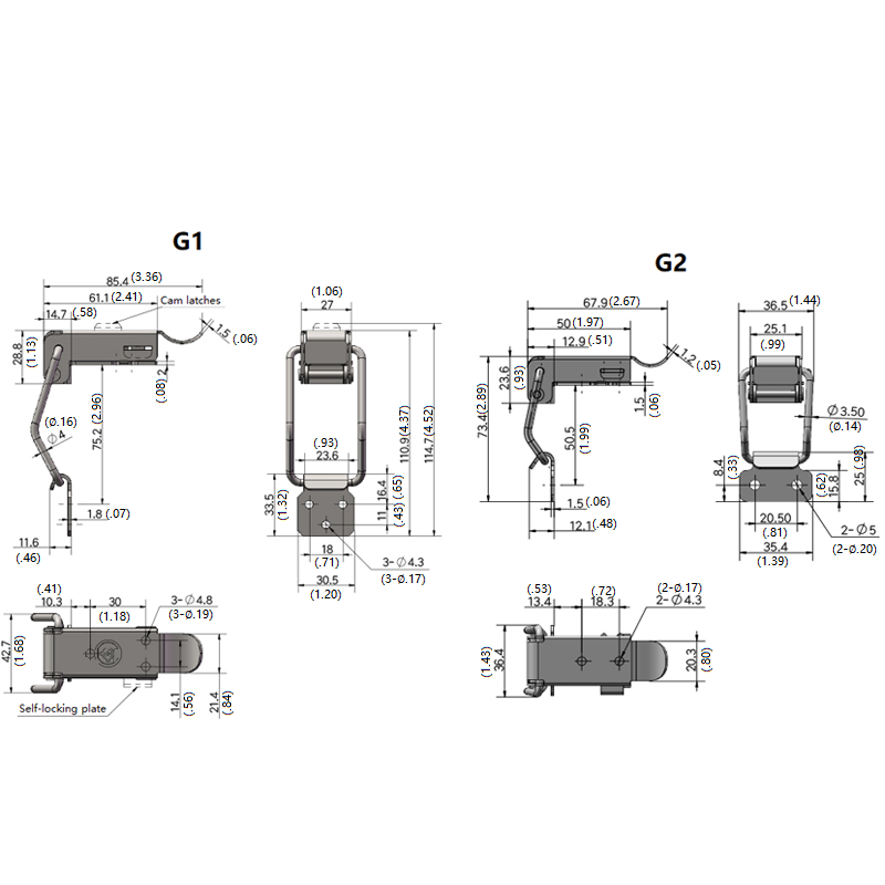 90 Degrees Duck-Mouth Buckle Lock Stainless Steel Loaded Draw Toggle Latch Silver Hasp Latch Catch