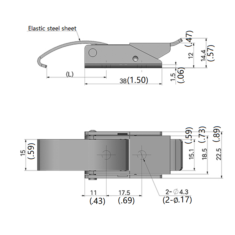 Boat Compartment Vehicle Engine Cooler Cargo Tool Box Draw Latch Stainless Steel Flexible Hood Catch Hasp Toggle Latch