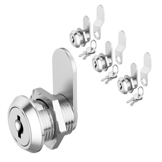 child safety cabinet locks 1-1/8 Inch Cylinder 90 Degree Cabinet Cam Lock Secure Files Chrome-Finish baby proof cabinet locks