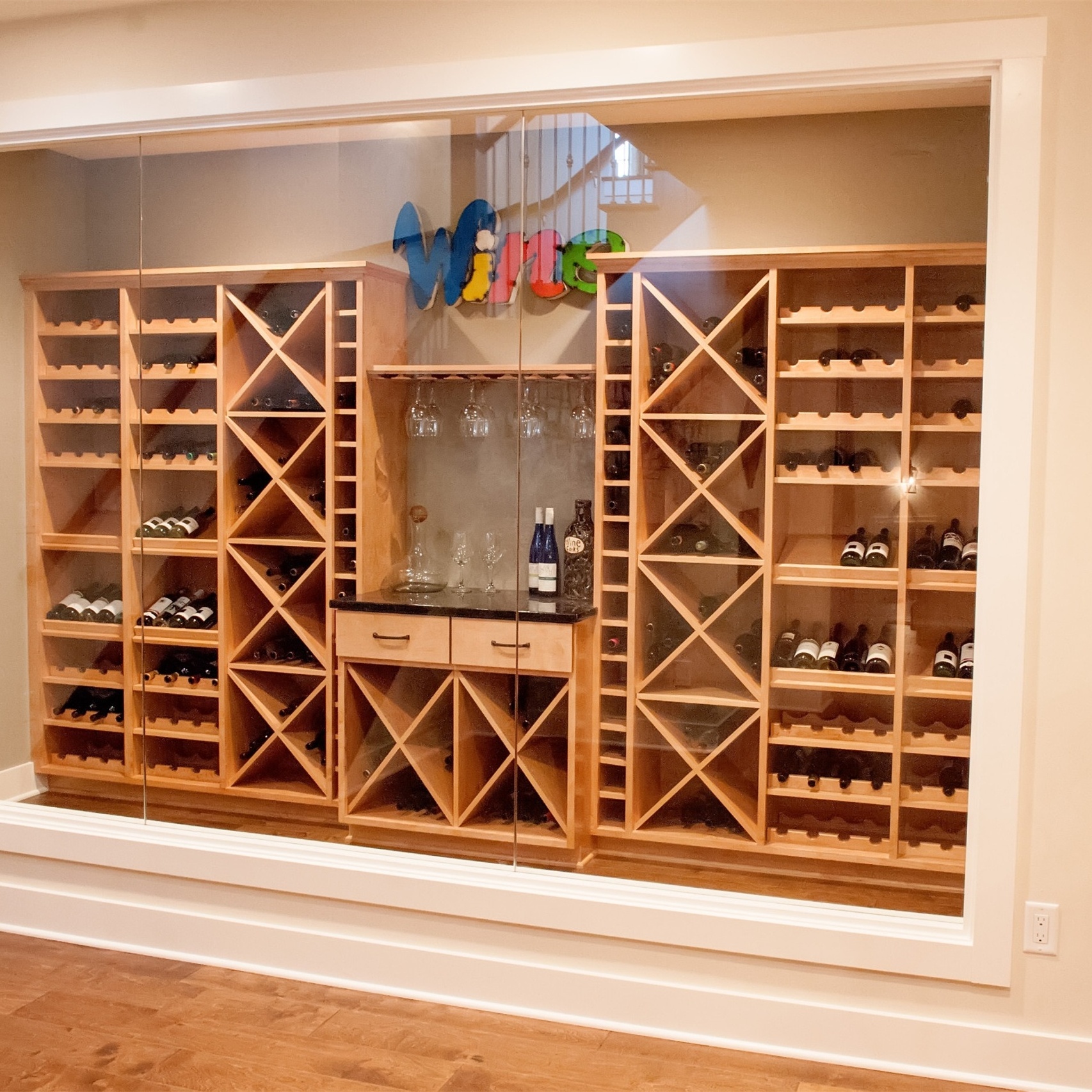 Custom Wine Bottle Display Shelf Cabinet Red Wine Display Rack