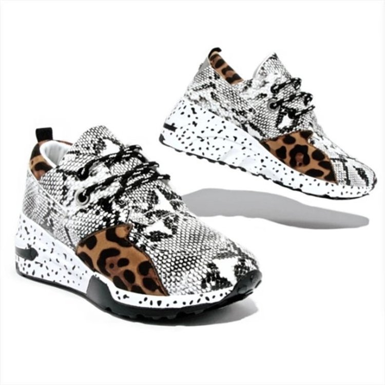 Leopard-print color casual sneakers thick-soled old shoes  luxury sneakers womens