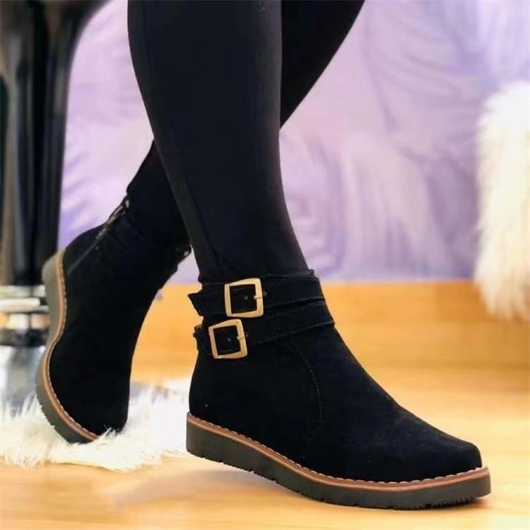 New Snow Boots Half Booties Suede Waterproof Winter Boots for Women Midi Women Girls Boots Shoes Fs Winter Ladies Shoes TOE BOX