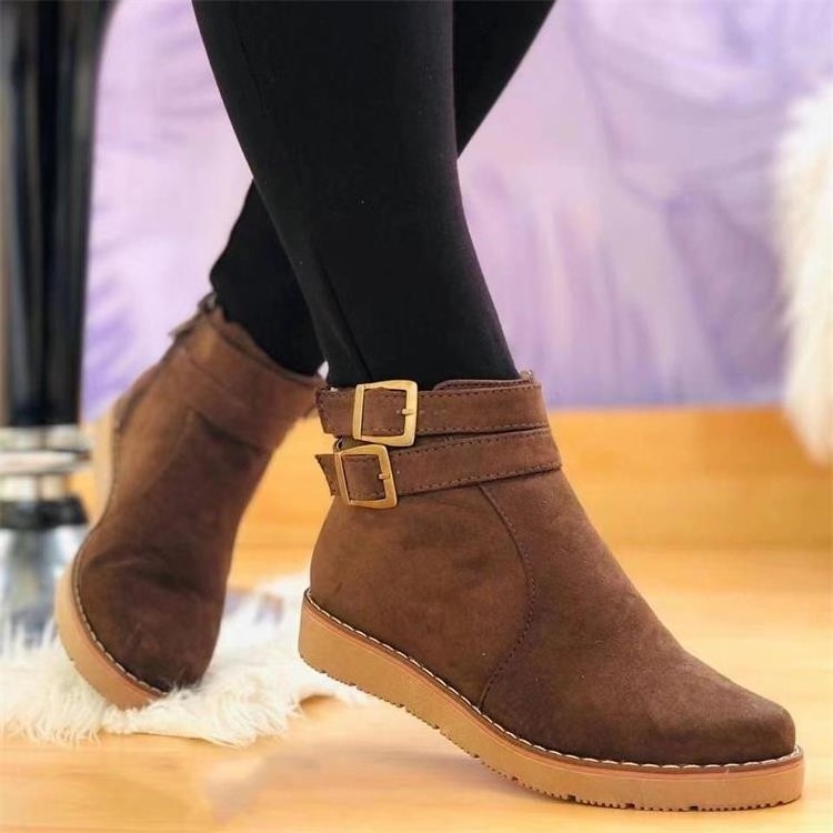 New Snow Boots Half Booties Suede Waterproof Winter Boots for Women Midi Women Girls Boots Shoes Fs Winter Ladies Shoes TOE BOX