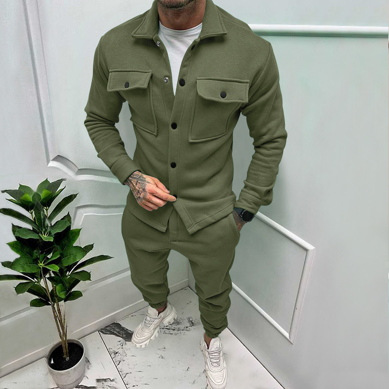 Custom Fashion Jacket Suits Cargo Pants Set Tracksuits Overalls Sweat Suits Long Sleeve Jacket and Pants Set men 2 piece set