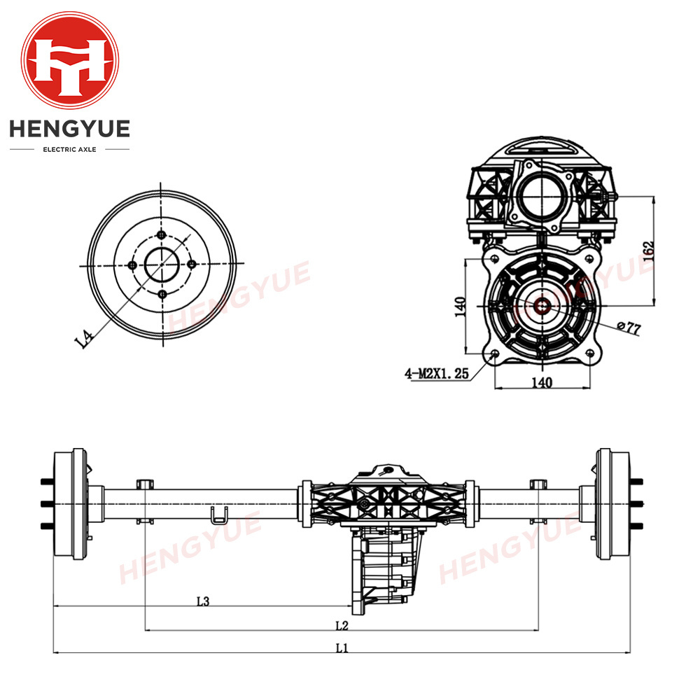 Hengyue 1T load 2 speed electric vehicle axle