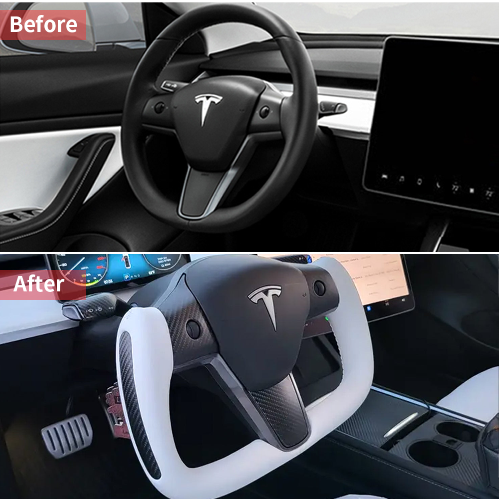 Universal Black Tesla Y Steering Wheel F1 Steering Wheel Fit For Model X Yoke Steering Wheel For Tesla Model S