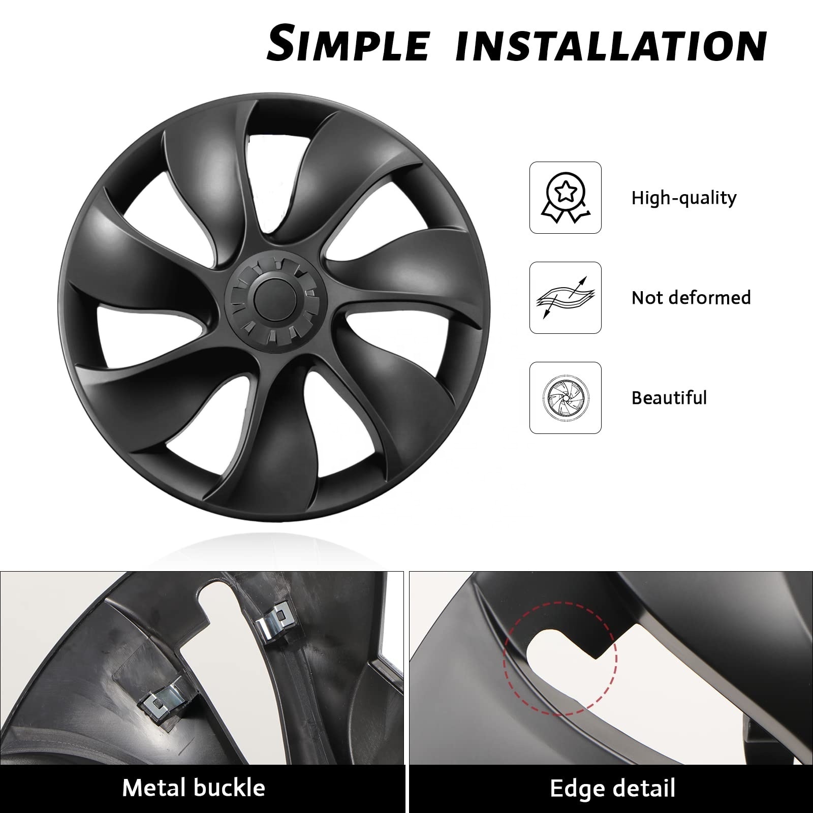 Factory direct supply 18 Inch HubCap Original Car Replacement Wheel Cap 4pcs Model Y 19 Inch wheel cover hubcap for model 3 Y