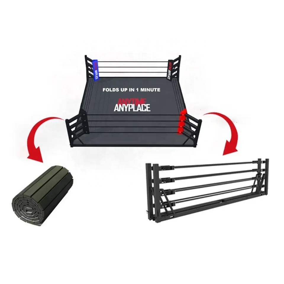 Evboxingfit Fold and Unfold in 1min to Save Space Folding Boxing Ring Collapsible Boxing Ring