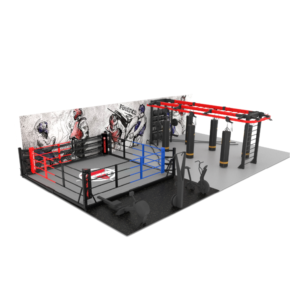 Evboxingfit Fold and Unfold in 1min to Save Space Folding Boxing Ring Collapsible Boxing Ring