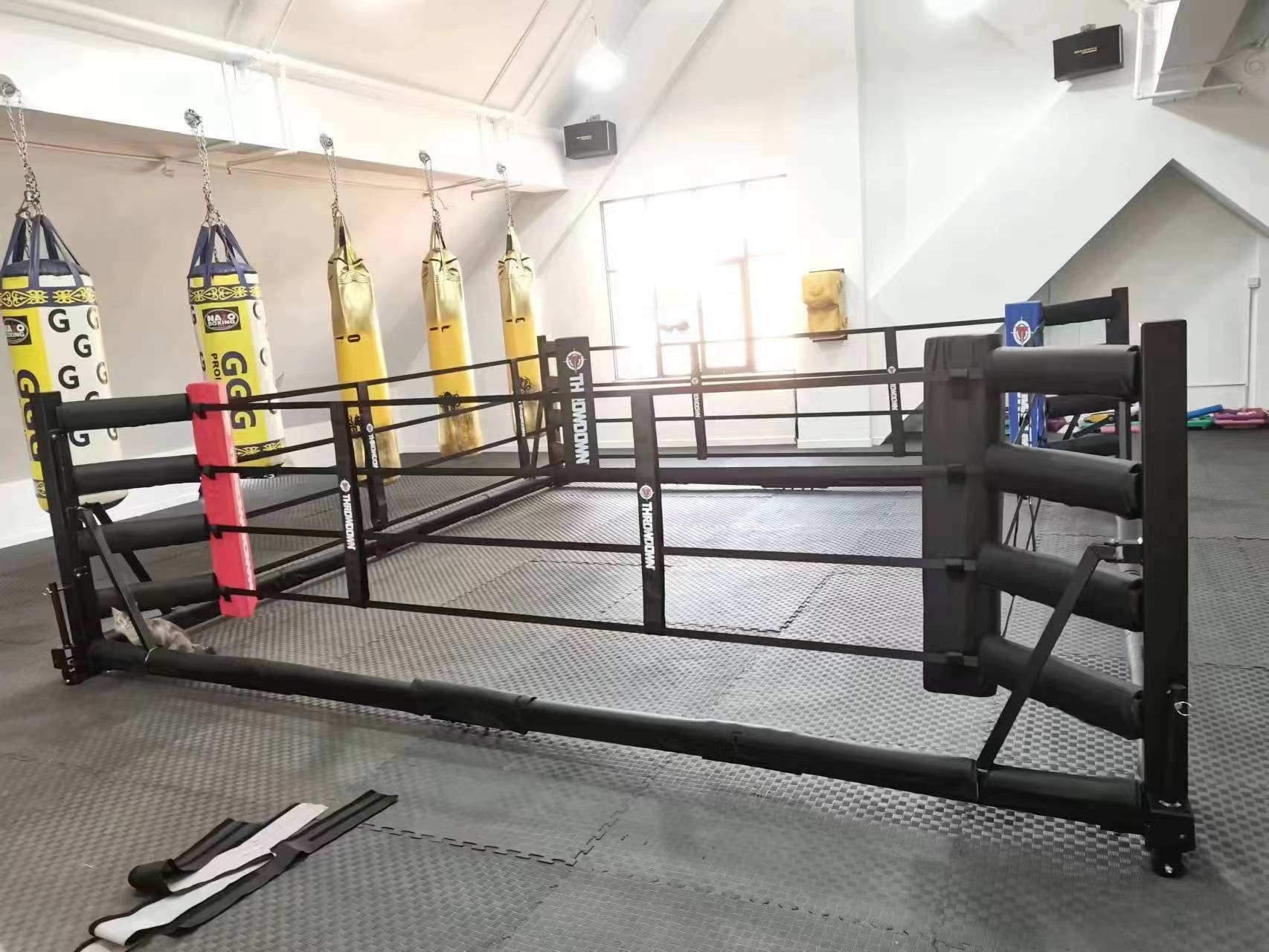 Custom Fast Folds Up Space Saving Professional Fight Wrestling Muay Thai Portable Mini Ground Floor Foldable Boxing Ring