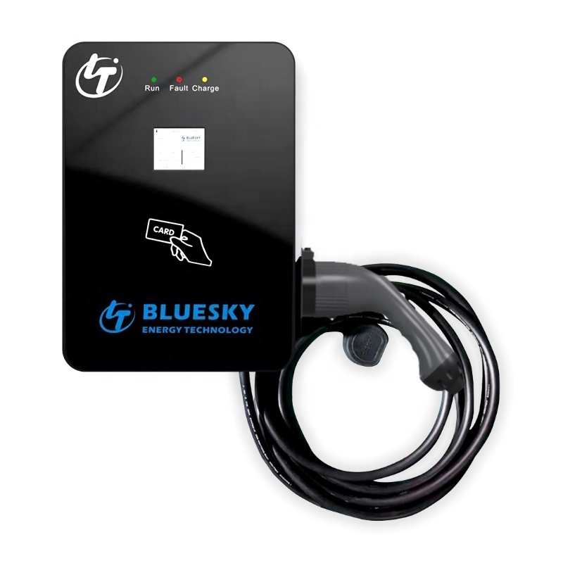 Bluesky Public Wallbox 3.5kw 7kw 11kw Ac 220v Ev Charger Type 1 2 Gb/t Level 2 Ev Electric Car Charger Ac Ev Charger Station