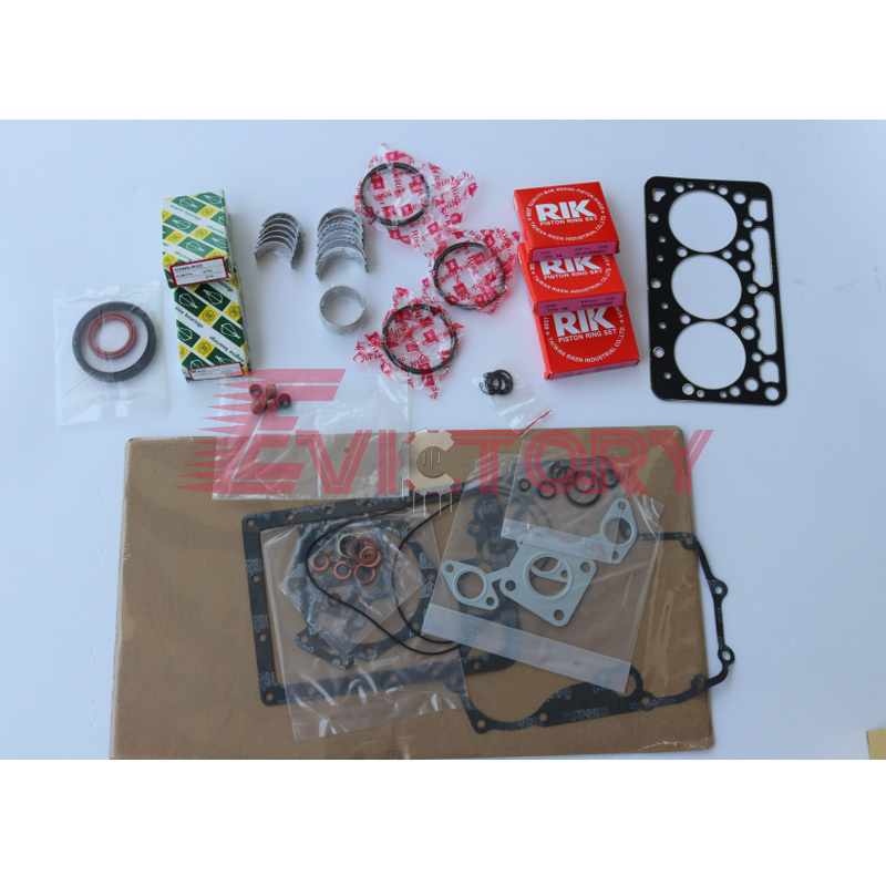 For kubota D1703 overhaul rebuild kit piston ring + cylinder head gasket + big small bearing