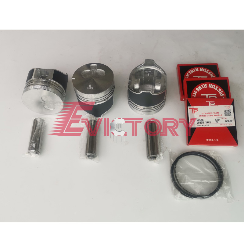 For Isuzu 3KC1 engine kit big small bearing piston ring cylinder liner overhaul gasket excavator