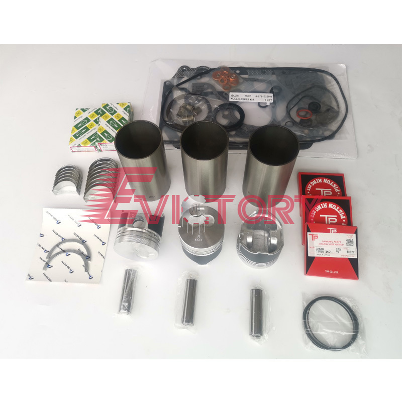 For Isuzu 3KC1 engine kit big small bearing piston ring cylinder liner overhaul gasket excavator