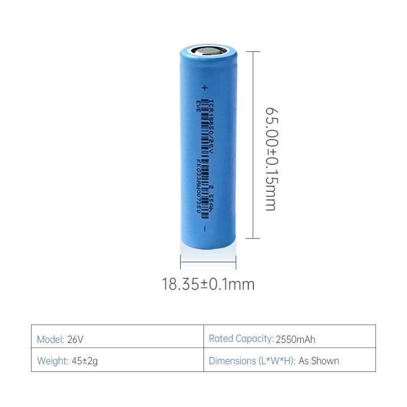 EVE	18650 battery 3.6V 2550mah 18650 battery rechargeable	26V	mini ups 18650 3500mah	li ion 18650 battery