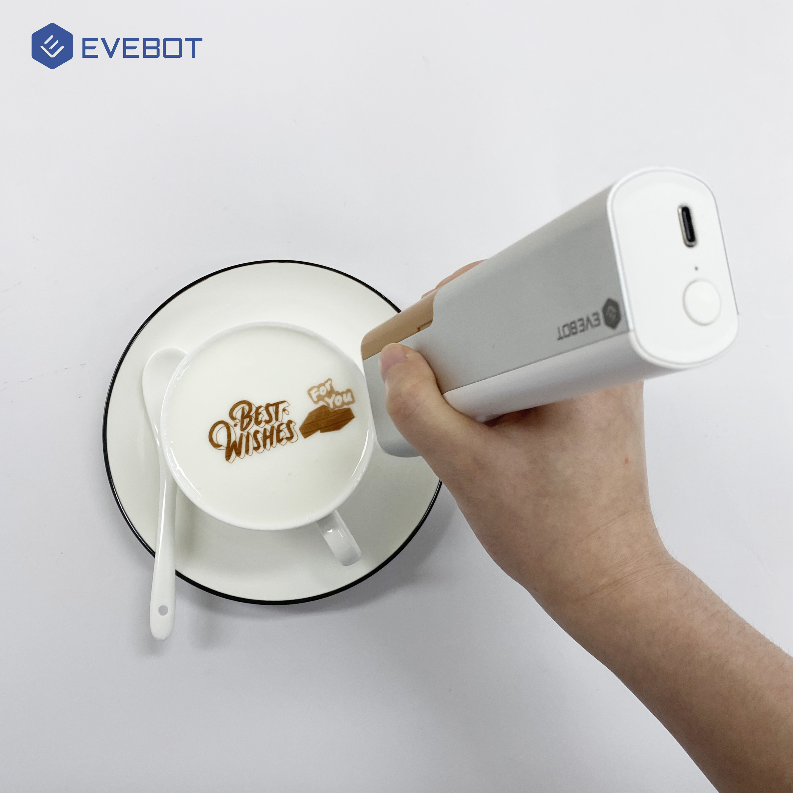 EVEBOT DIY Handheld Inkjet Printer for Food Coffee Cake and Pastries Macaron Edible Portable Printer Pen Food Printing Machine