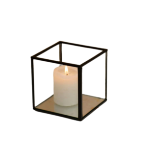 Crystal Glass And Metal Frame Candlestick Holder Tea Light Holder Candle Stand Lantern Clear Square Display Boxes