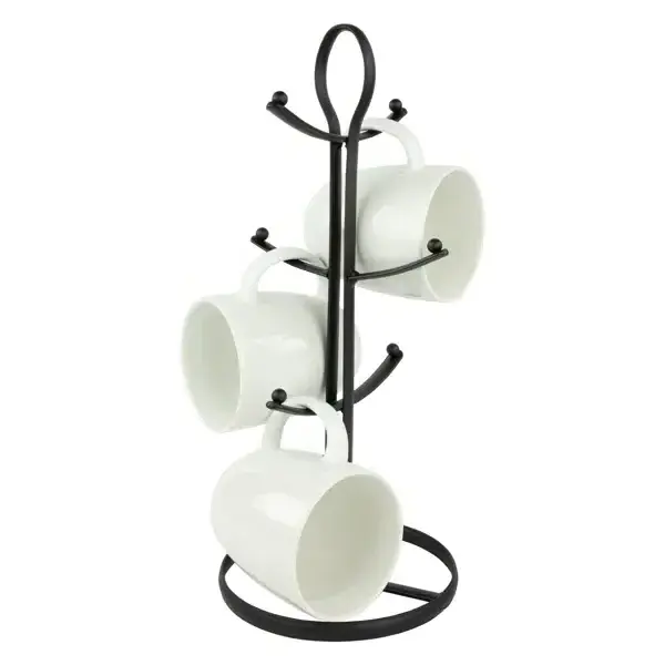 Modern Coffee Mug Tree Holder Cup Rack with Hooks for Kitchen Organizer and Storage Mug and Cup Display Hanger