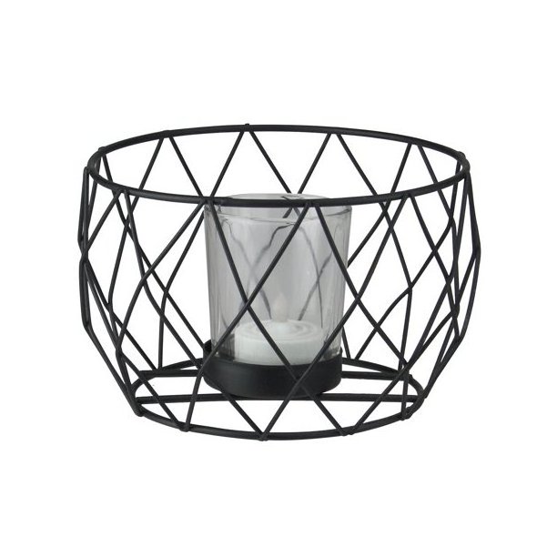 Diamond Patterned Black Tea Light Candle Holder For Party Wedding Festivals Decoration Home Indoor Decor Items