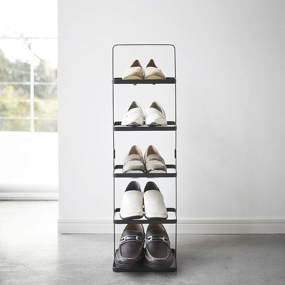 Shoe rack 5 Tier free standing shelf organizer for entryway and for front door entrance metal stand for dorm garage bedroom