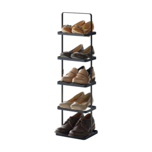 Shoe rack 5 Tier free standing shelf organizer for entryway and for front door entrance metal stand for dorm garage bedroom