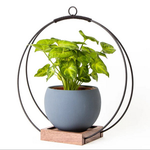 Black Hanging Iron Planter Metal Hanging Plant Pot Iron Plant Hanger Swing Flower Pot Nordic Hanging Planter Modern Hanger