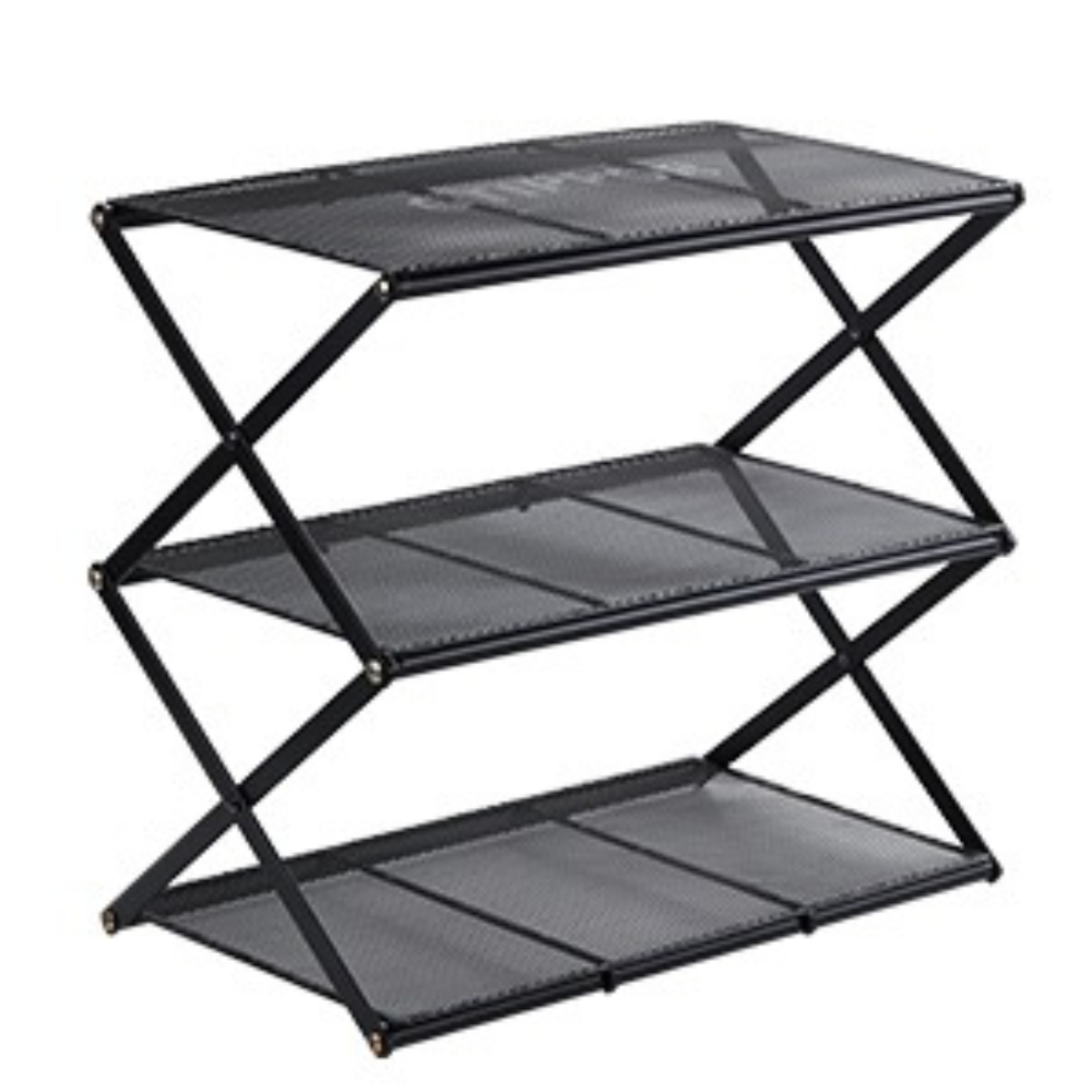 3 tier Small Shoes Rack For Entryway Organizer Metal Foldable Storage Sturdy For Closet Living Room Kitchen Study Area