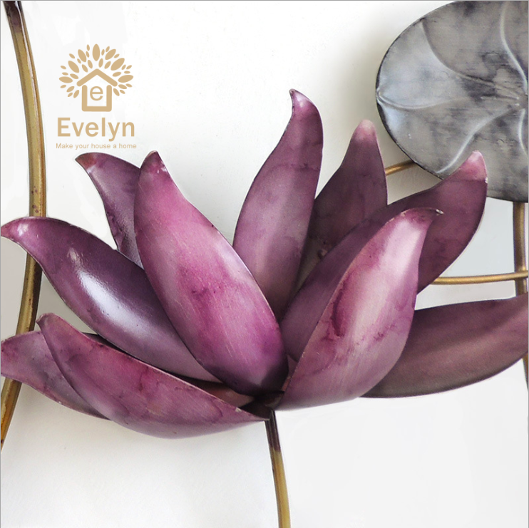 Modern Style wall art 3D Lotus Flower On Metal Artwork home interior decor Sculpture Craft