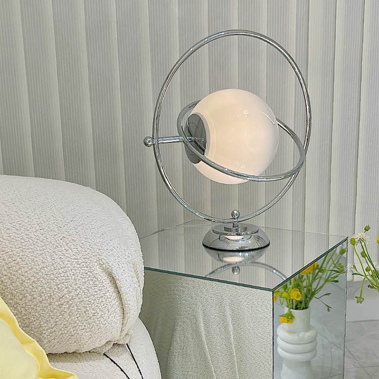 Globe Rotatable Glass Shade Moon Night Light Home Bedroom Bedside Table Lamp