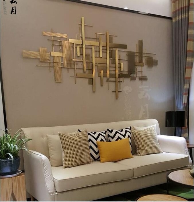 Modern plated decorative background wall hangings decor for hotel