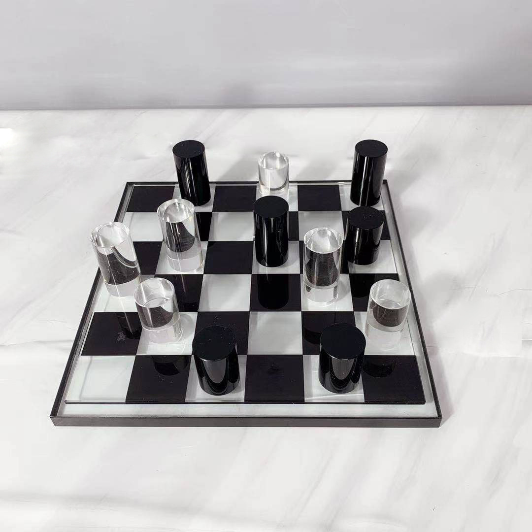 Exquisite High End Gift Crystal Chess Board Educational Desktop Game Set For Home Decor